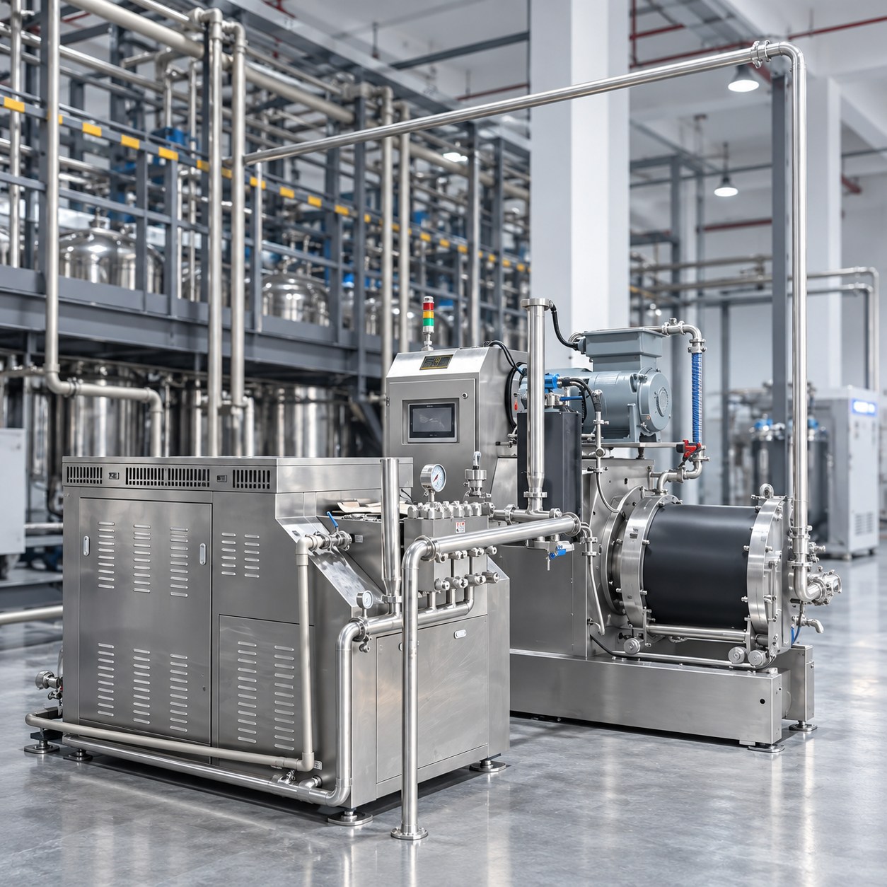 INFOR stainless-steel grinding equipment in a production line